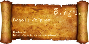 Bogoly Ágnes névjegykártya